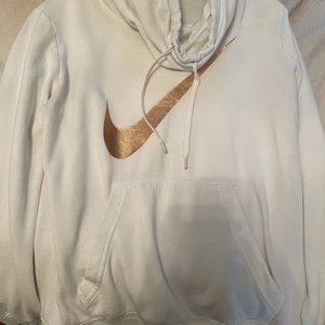 white nike cowl neck hoodie